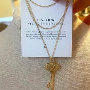 Unlock Your Potential Key Pendant and Chain